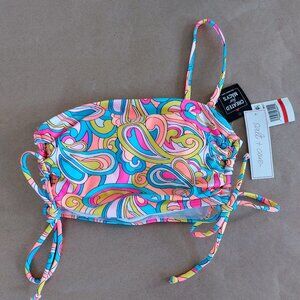 NWT Salt + Cove Colorful Floral Printed Bandeau Bikini Swim Top Juniors XS